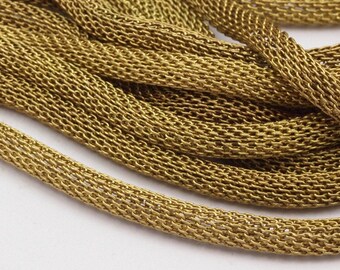 Brass Mesh Chain, 5m - Raw Brass Mesh Chain (4mm) Ch002 ( Z109 )