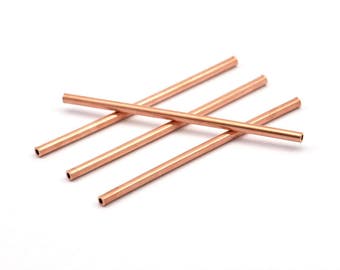 Himmeli Copper Tubes - 30 Raw Copper Tube Beads (2x50mm) D0336