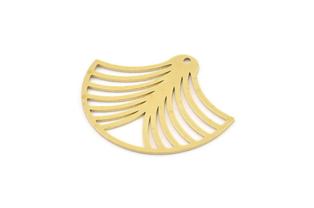 Shell Real Charms Brass Shell Charm, 4 Raw Brass Sea Shell Charms With 1 Hole, Earring ...