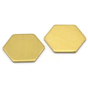 六角形スタンピングブランク、生真鍮六角形スタンピングブランク 25 枚 (12.5x0.80 mm) A0954