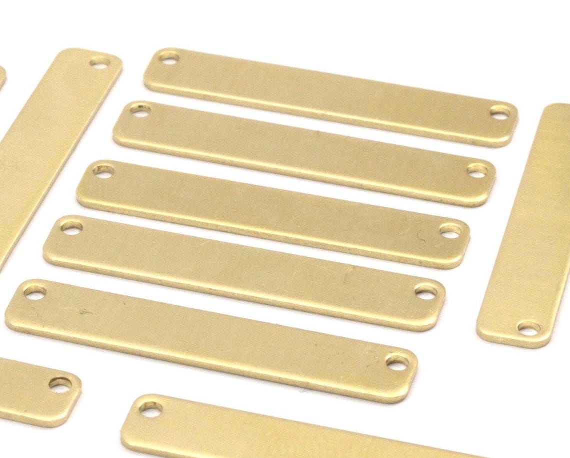 Costumized Name Plate 12 Raw Brass Stamping Blanks With 2 Etsy