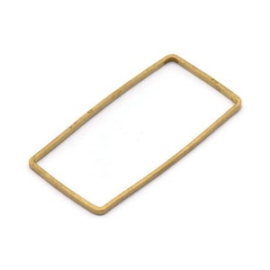 Brass Rectangle Connector, 25 Raw Brass Rectangle Connectors (20x40x1mm) D0332