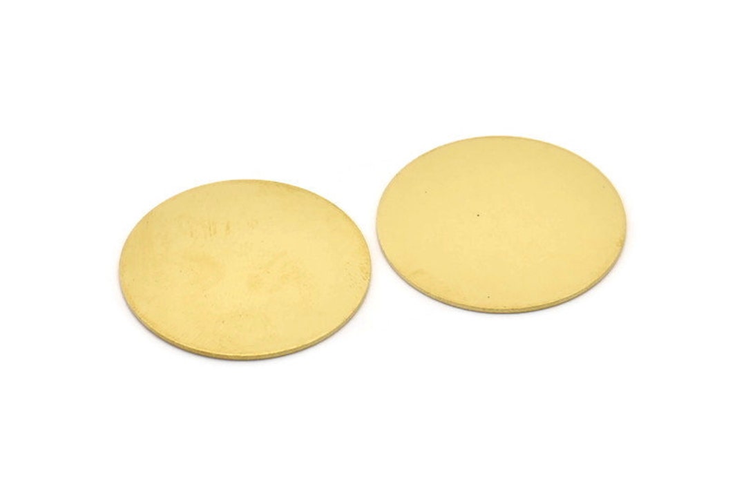 Brass Round Blank, 4 Raw Brass Stamping Blanks, Stamping Tags 30x0.80mm