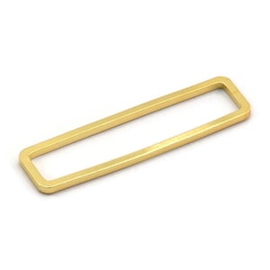 Op de afbeelding: Een gouden metalen rechthoekige lus met afgeronde randen. De lus is ongeveer 2,5 cm lang en 1,25 cm breed.