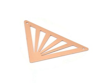 Rose Gold Triangle, 5 Rose Gold Lacquer Plated Brass Triangle Pendants With 2 Holes (45x35x35mm) A0010 Q0108