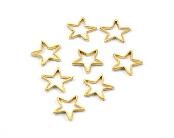 Gold Star Charm, 25 Gold Plated Star Connectors (10mm) Bs 1169 Q0112