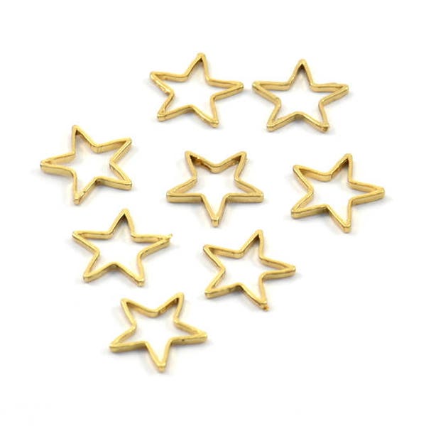 Gold Star Charm, 25 Gold Plated Star Connectors (10mm) Bs 1169 Q0112