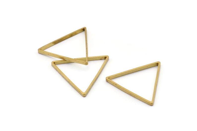 Bs 1195 Brass Triangle Charm 29x0.8x2mm 24 Raw Brass Open Triangle Ring Charms