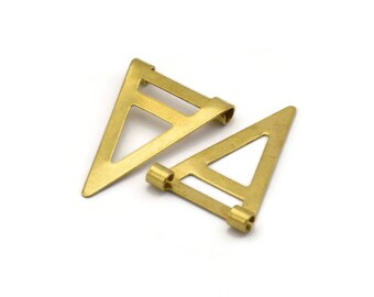 Brass Triangle Charm, 20 Raw Brass Triangle Charms With 2 Holes (17x25mm) Brs 3998-1 A0408