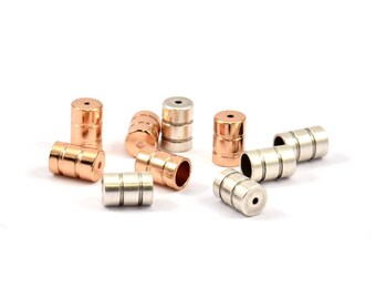 Brass End Cap 25 End Cap , Cord Tip - 4mm Cord End - (7.5x5mm)  b0060
