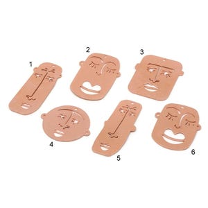 Copper Face Charm, Raw Copper Face Charms, Earring Findings, For Jewelry Making SMP2857 SY0400