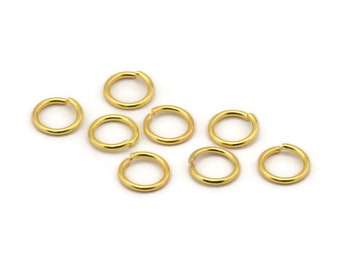 Anello jump gold, 100 anelli jump in ottone color oro (8x1mm) A0999