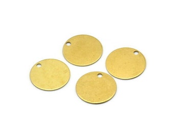 Brass Cabochon Tag, 100 Raw Brass Cabochon Tags, Stamping Tags (12mm) Brs 68 A0290