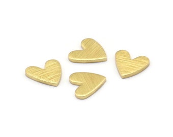 Brass Heart Blank, 50 Textured Raw Brass Heart Blanks, Stamping Blanks (8x1mm) M02169