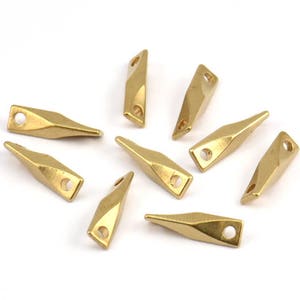 Brass Textured Connector, 50 Raw Brass Textured Connectors With 2 Holes (11x2.4mm) BS 2216