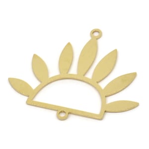 Brass Flower Charm, Raw Brass Flower Charms With 2 Loops, Earring Charm, Connectors, Findings (25x30x0.60mm) SMP2538