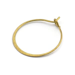 Brass Earring Wire, 24 Raw Brass Earring Wires (20mm) D1704