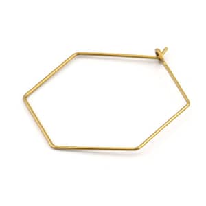 Messing Hexagon Ohrring, 50 Messingdraht Charms, Anhänger, Zubehör (30x0.7 mm) D1278