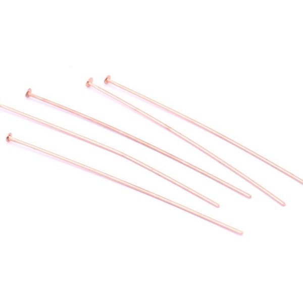 Rose Gold Pin, 100 Rose Gold Tone Brass Ball Head Pins (50x0.6mm) A1109