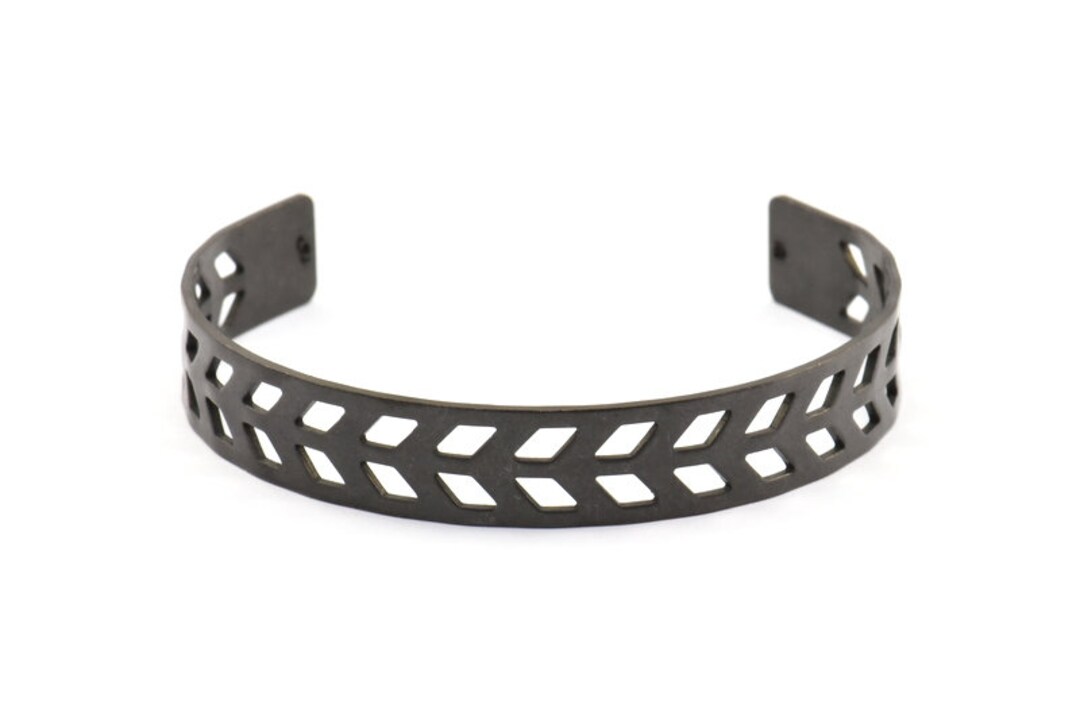Black Chevron Cuff - 1 Oxidized Brass Black Chevron Cuff Bracelet Blank ...