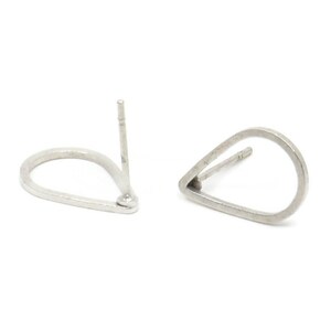 Silver Drop Earring, 8 Antique Silver Plated Brass Drop Stud Earrings (15x10mm) BS 1133 A1133