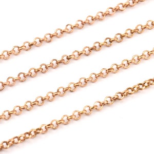 Red Brass Rolo Chain, 5 meters Soldered Brass Rolo Chain (3mm) MB 8-19