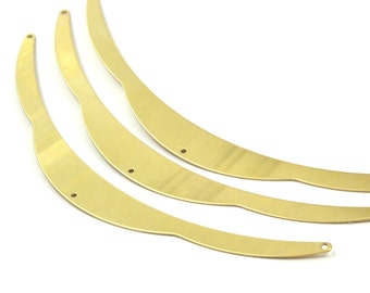 Brass Choker Findings - 3 Raw Brass Choker Findings With 3 Holes (145x0.80mm)   D170--C091