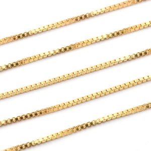 Brass Cube Chain, 5M Raw Brass Cube Chain (1.5mm) Z074