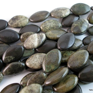 Apple Stone Beads, Full Strand Apple Stone (19x12mm) Marquise Gemstone Beads G25 T095
