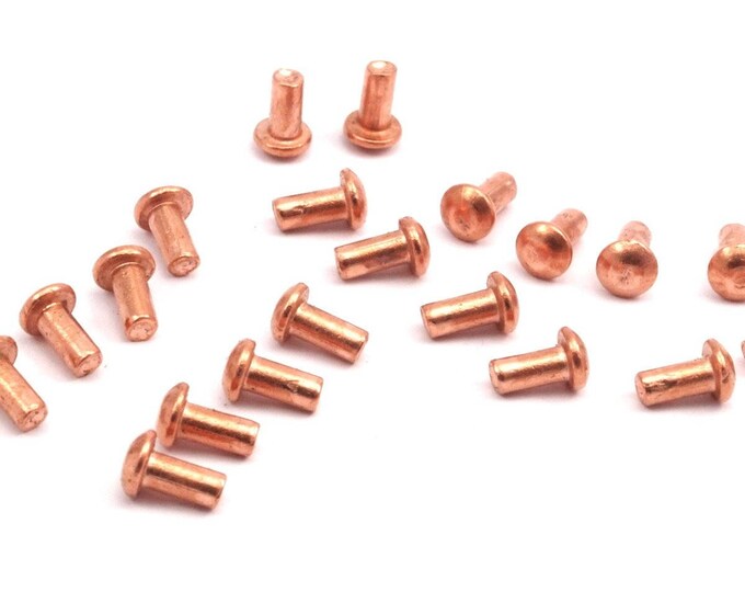 Copper Rivet, 50 Raw Copper Forged Rivets (3x8mm) A0888 - Etsy