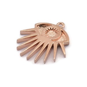 Rose Gold Eye Charm, Rose Gold Plated Brass Eye Charms With 1 Loop, Pendants (24x22x2mm) N1459