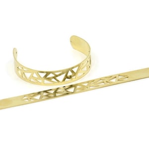 Adjustable Bangle Bracelet, Raw Brass Flat Bracelet With 2 Holes, Raw Brass Bracelet, Brass Bracelet Bangle (145x13x0.80mm) SMP1886