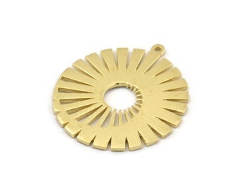 Dije de latón, latón crudo - Colgante con dije - Colgante de latón con 1 aro - Accesorios (32 x 29 x 1,2 mm) N1492