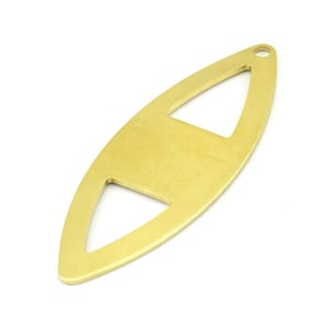 Brass Marquise Charm, 12 Raw Brass Marquise Stamping Blank Charms With 1 Hole Earrings, Findings (45x16x0.80mm) B0286