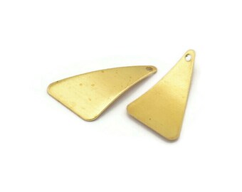May include: Two gold-toned metal triangle-shaped earring charms with a small hole at the top.