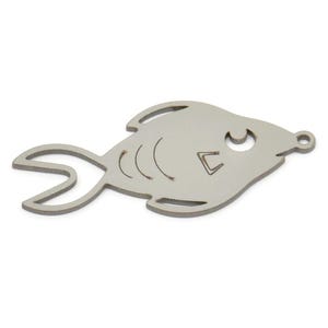 Steel Fish Charm, Stainless Steel Fish Charms With 1 Loop, Findings (31x15x0.80mm) SMP2190