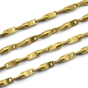 2 M Raw Brass Bar Chain (12x3mm) Bs 1063