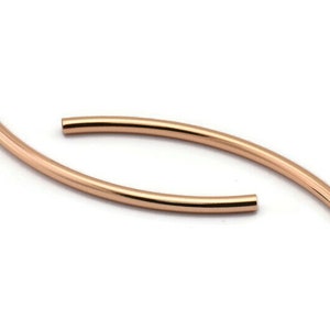 Lange gebogene Messingperlen, 6 gebogene Messingröhrchen (3 x 60 mm) BS 1409 Q0411