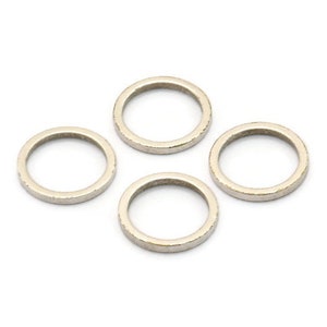 12mm Circle Connectors, 24 Antique Silver Plated Brass Circle Connectors (12x1.2mm) N0442
