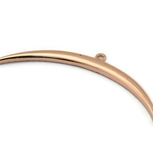 Rose Gold Moon Charm, 1 Rose Gold Plated Brass Textured Wide Crescent Moon Necklace Pendants, Charms (63x4.5x2.8mm) N0525 Q0146