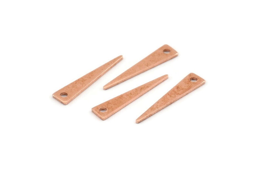 Copper Triangle Rings Copper Triangle Charm, 50 Raw Copper Triangle Charms With 1 Hole ...