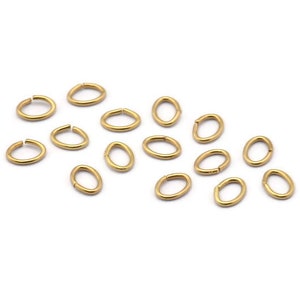 Brass Jump Ring, 250 Raw Brass Oval Jump Rings (5x4x0.7mm) A0986