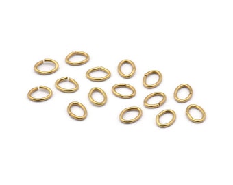 Brass Jump Ring, 250 Raw Brass Oval Jump Rings (5x4x0.7mm) A0986