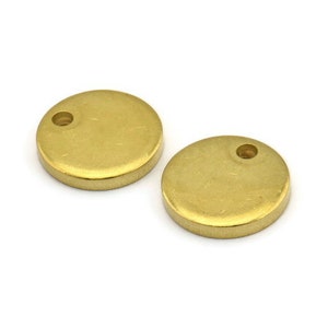 Brass Circle Blank, 6 Raw Brass Circle Blanks (18x3mm) Y214