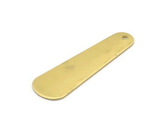 Raw Brass Charm, 6 Raw Brass Geometric Blanks With 1 Loop (45x14x0.80mm) D0178