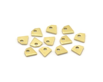 Brass Diamond Charm, 100 Raw Brass Tiny Diamond Shaped Charms With 1 Hole (6x6x0.80mm) M02490