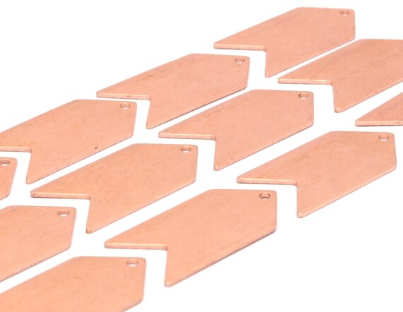 銅製矢印ブランク、シェブロンチャーム付き生銅矢印刻印ペンダントタグ