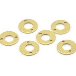 Brass Circle, 50 Raw Brass Round Disc, Brass Circle Charm With 2 Holes, Connectors, Findings (12x0.80mm) M367