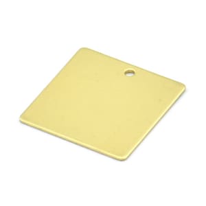 Ciondolo quadrato in ottone, 8 ciondoli quadrati in ottone grezzo, con 1 foro, pendenti, orecchini (22x0,70 mm) E646