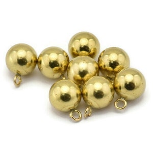 Brass Ball Charm, Raw Brass Ball Charms (10mm) Bs-1078--N0585